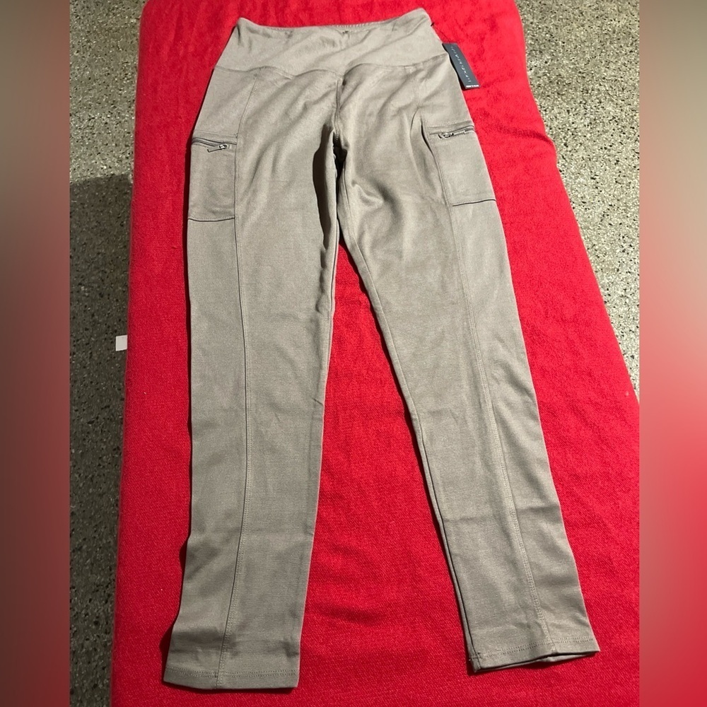 TAHARI SPORT Women Sportswear Fit Training Leggings,Size M  Brown